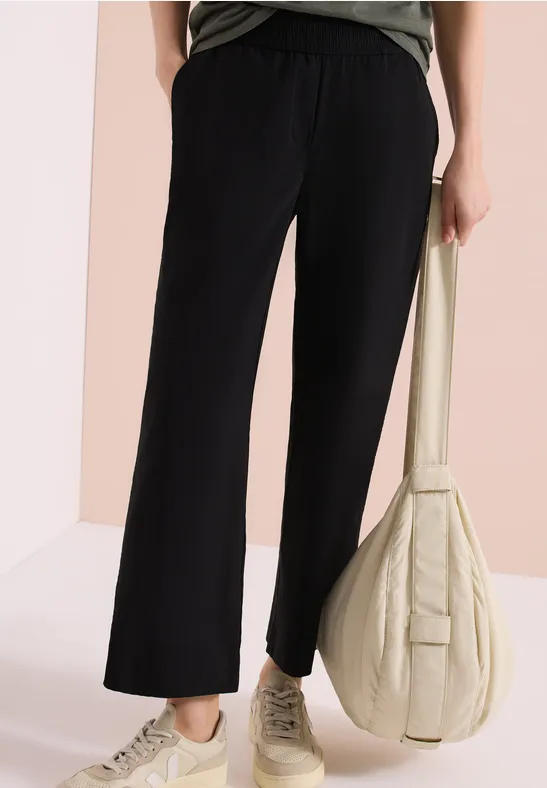 Hochgeschnittene Wide-Leg 7/8 Hose