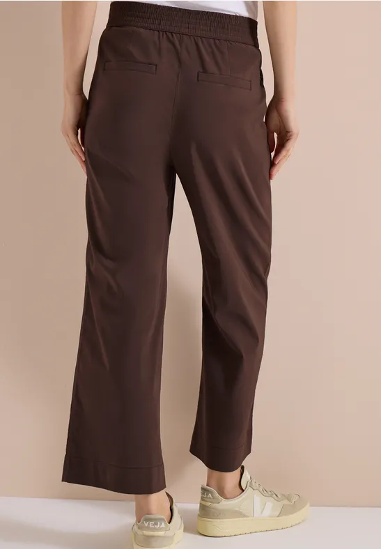 Hoch taillierte Wide Leg 7/8-Hose