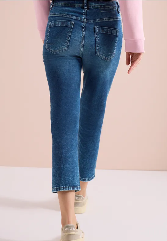 High-Waist 3/4 Slim-Jeans