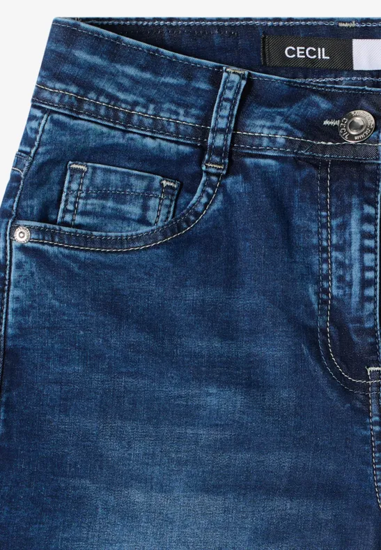 High-Waist 3/4 Slim-Jeans