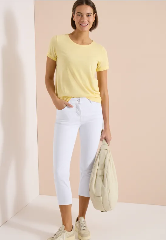 Slim-Fit High-Waist Capri-Jeans