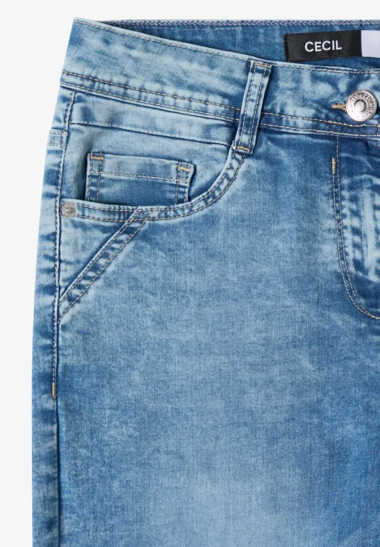 7/8 High-Waist Jeans mit weitem Bein