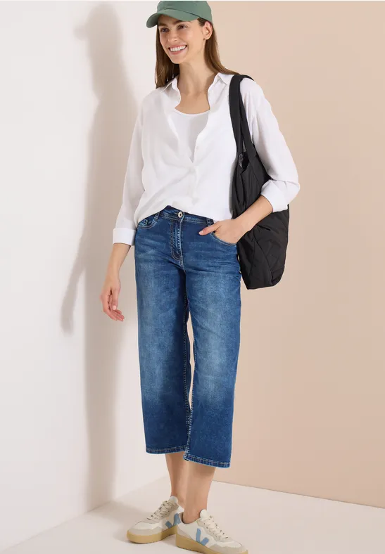 High-Waist Culotte-Jeans im Loose Fit