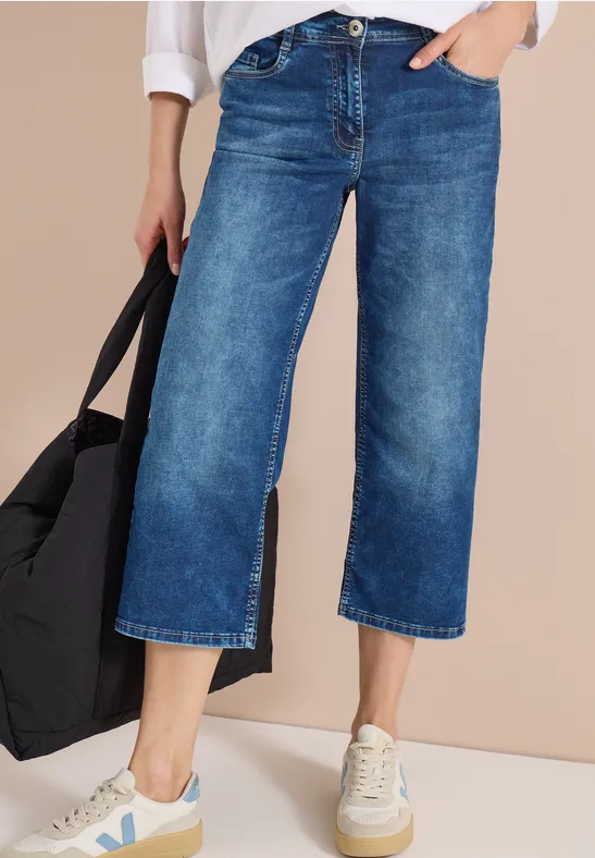 High-Waist Culotte-Jeans im Loose Fit
