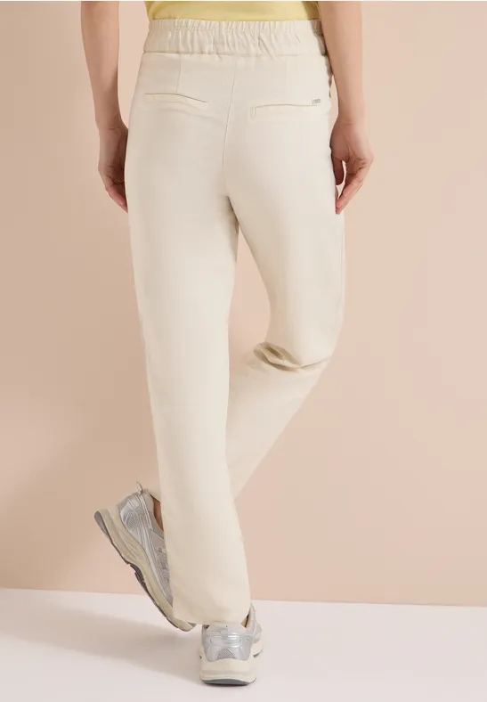 Locker Sitzende Leinenmix-Hose mit Schmalem Bein