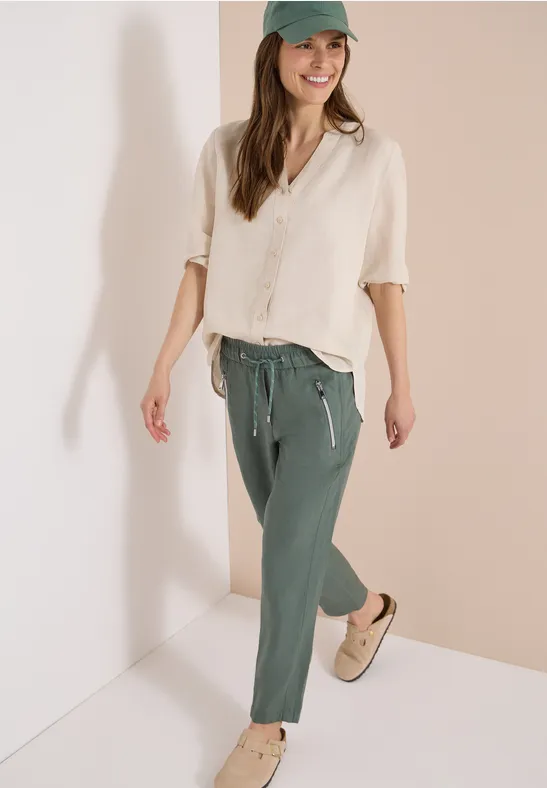 Loose Fit Leinenmix Hose