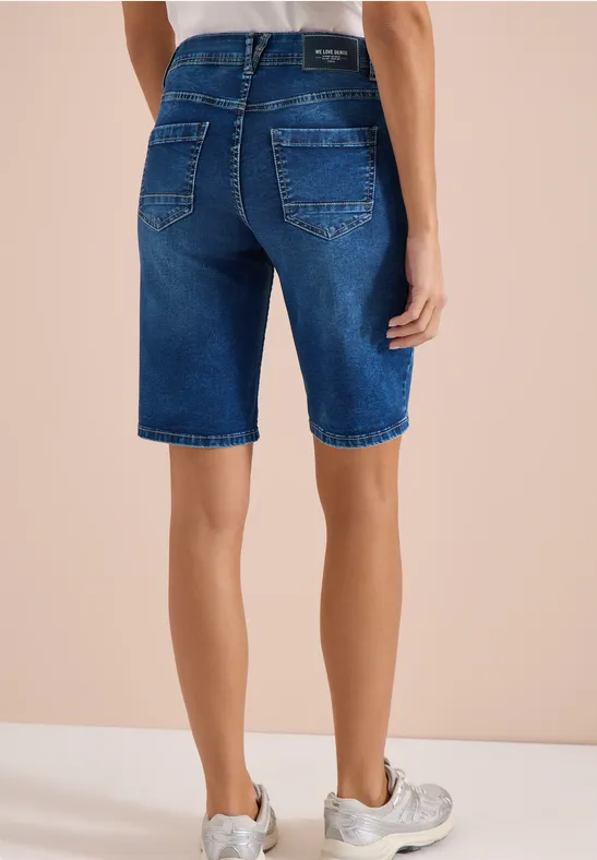 Schmale Denim-Bermuda-Shorts