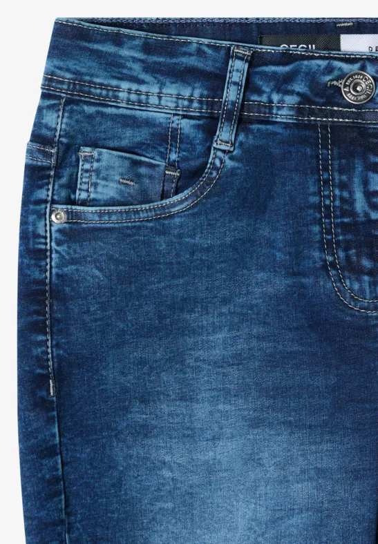 Schmale Denim-Bermuda-Shorts