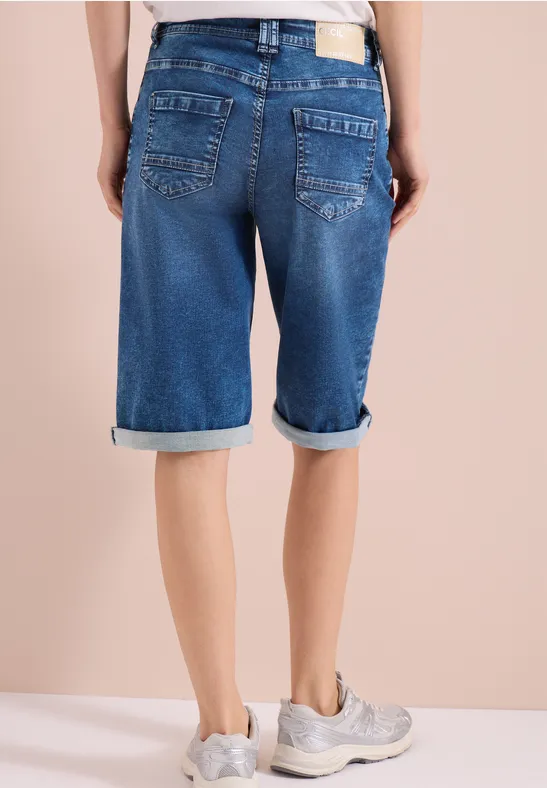 Bermuda-Jeansshorts mit weitem Bein