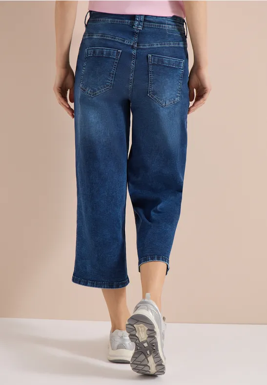 Verkürzte Wide Leg Loose Jeans
