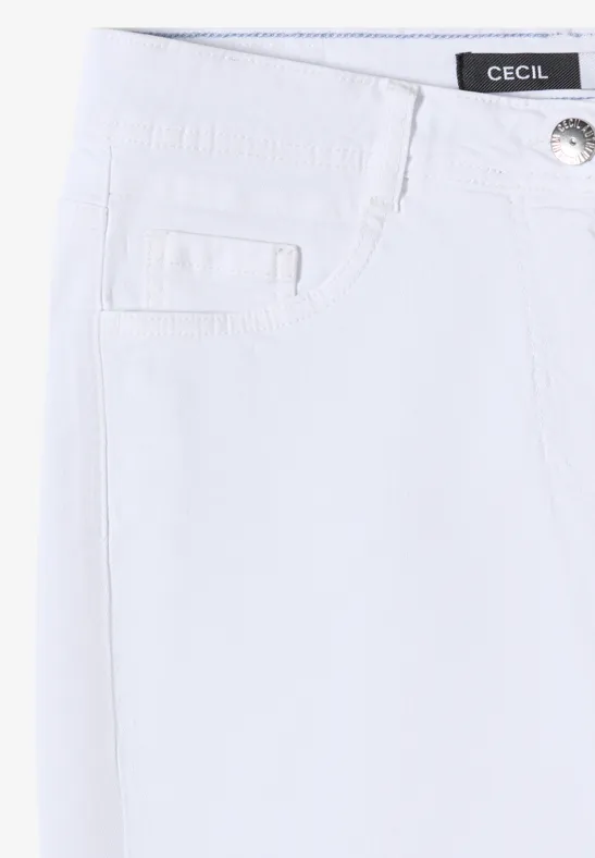 Hochtaillierte Wide Leg Capri-Jeans
