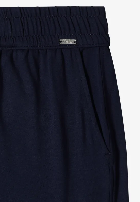 High-Waist Jerseyhose mit weitem Bein