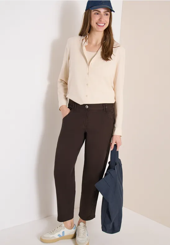 Mid Waist Barrel Leg Hose