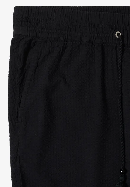 Seersucker-Hose mit weitem Bein