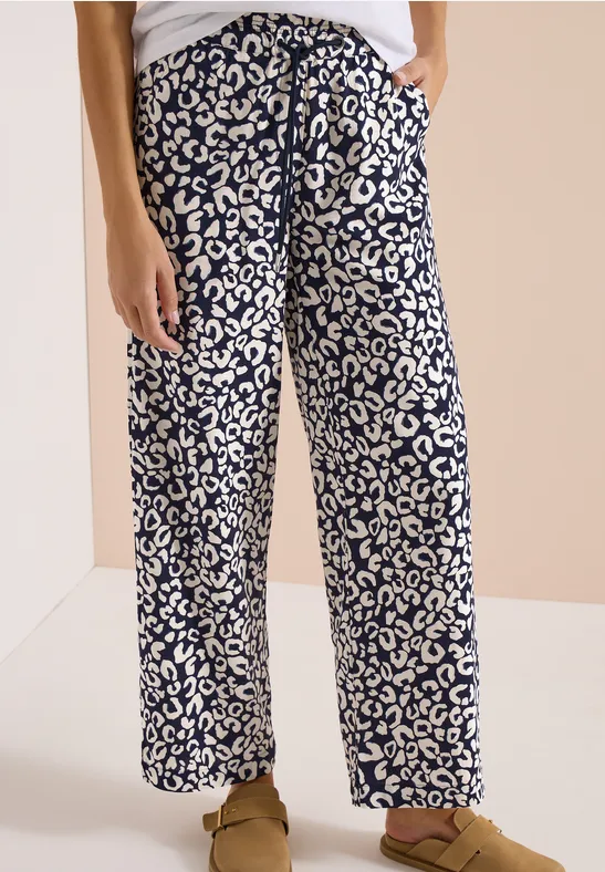 Weite Hose mit Leopardenmuster