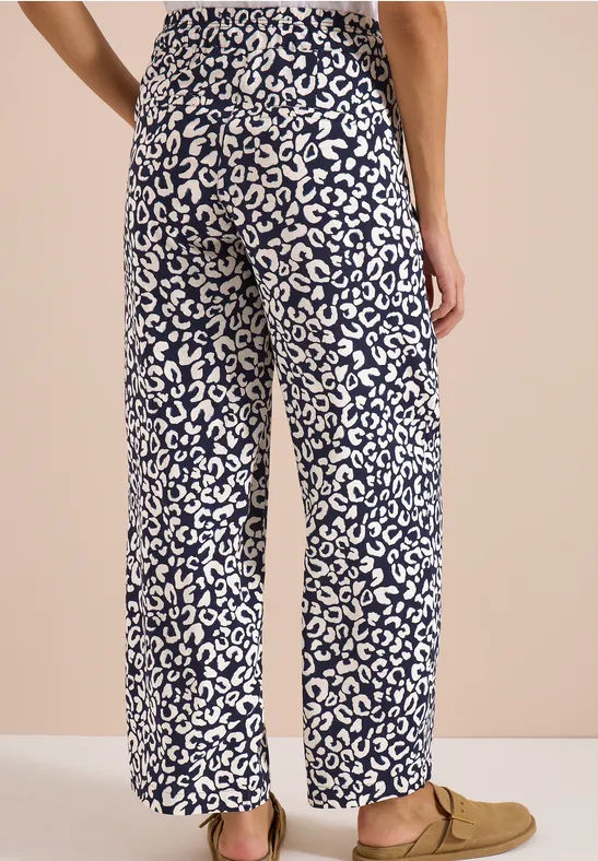 Weite Hose mit Leopardenmuster