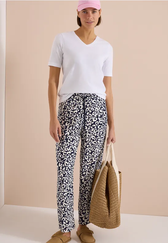 Weite Hose mit Leopardenmuster
