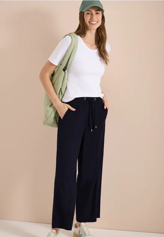 Fließende High-Waist Wide-Leg Hose