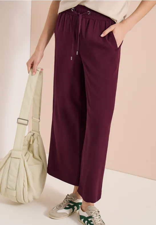 Fließende Weite Hose mit Hohem Bund