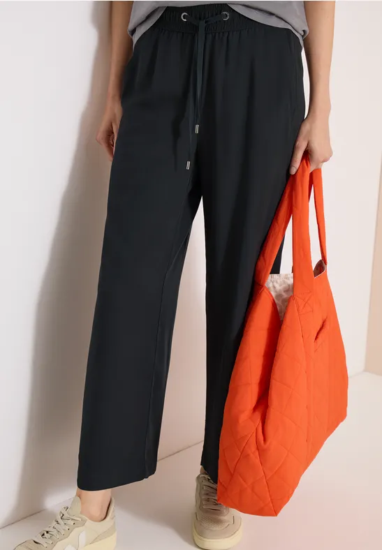High Waist Weitbein-Hose