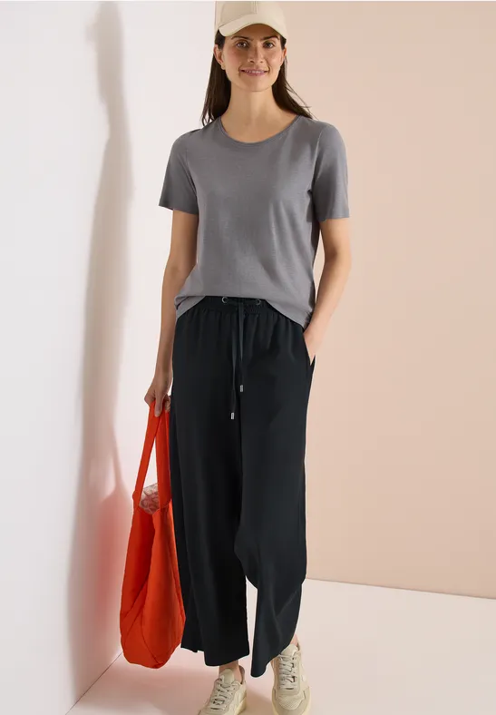 High Waist Weitbein-Hose