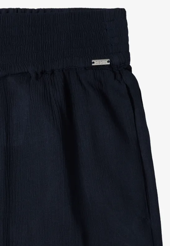 High-Waist Wide-Leg Crepe-Hose