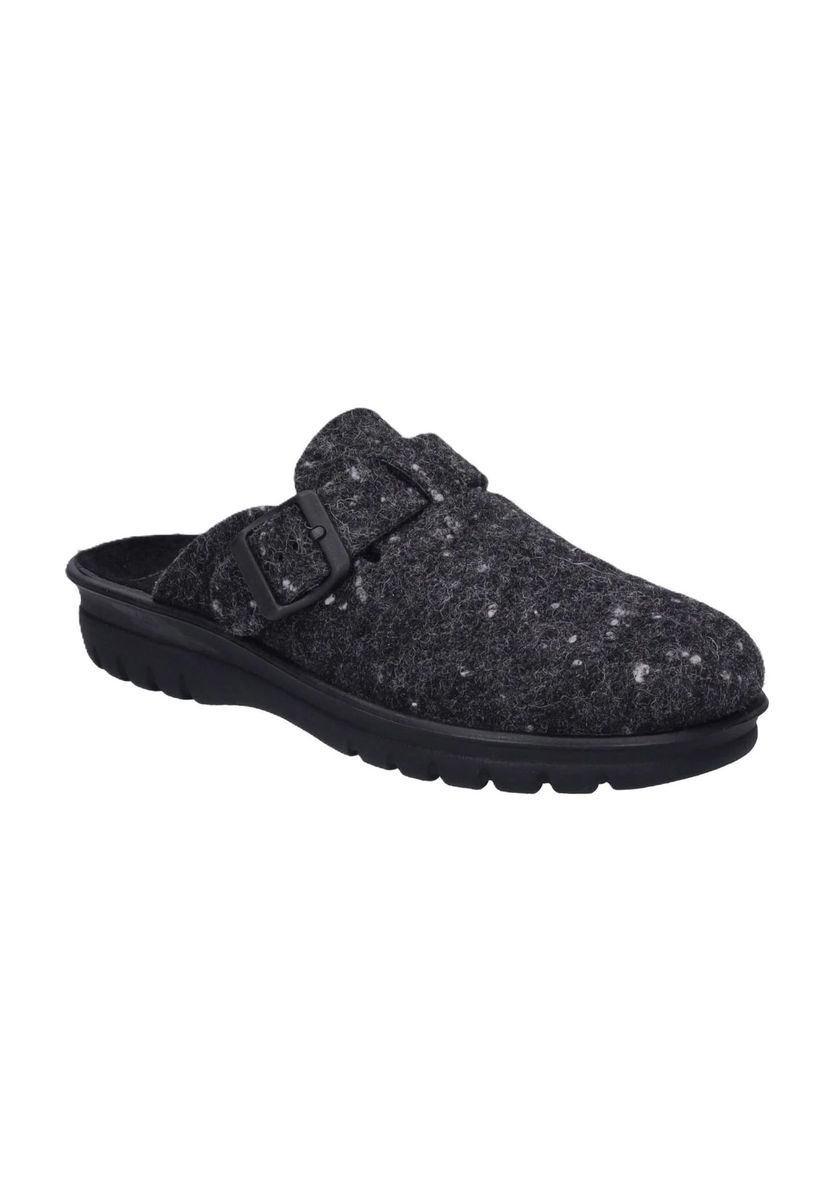 Gesprenkelte Filz-Clogs mit Schnalle