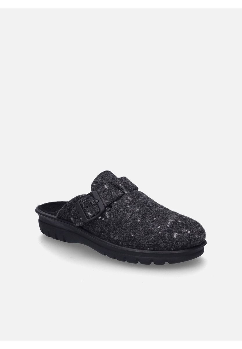 Gesprenkelte Filz-Clogs mit Schnalle