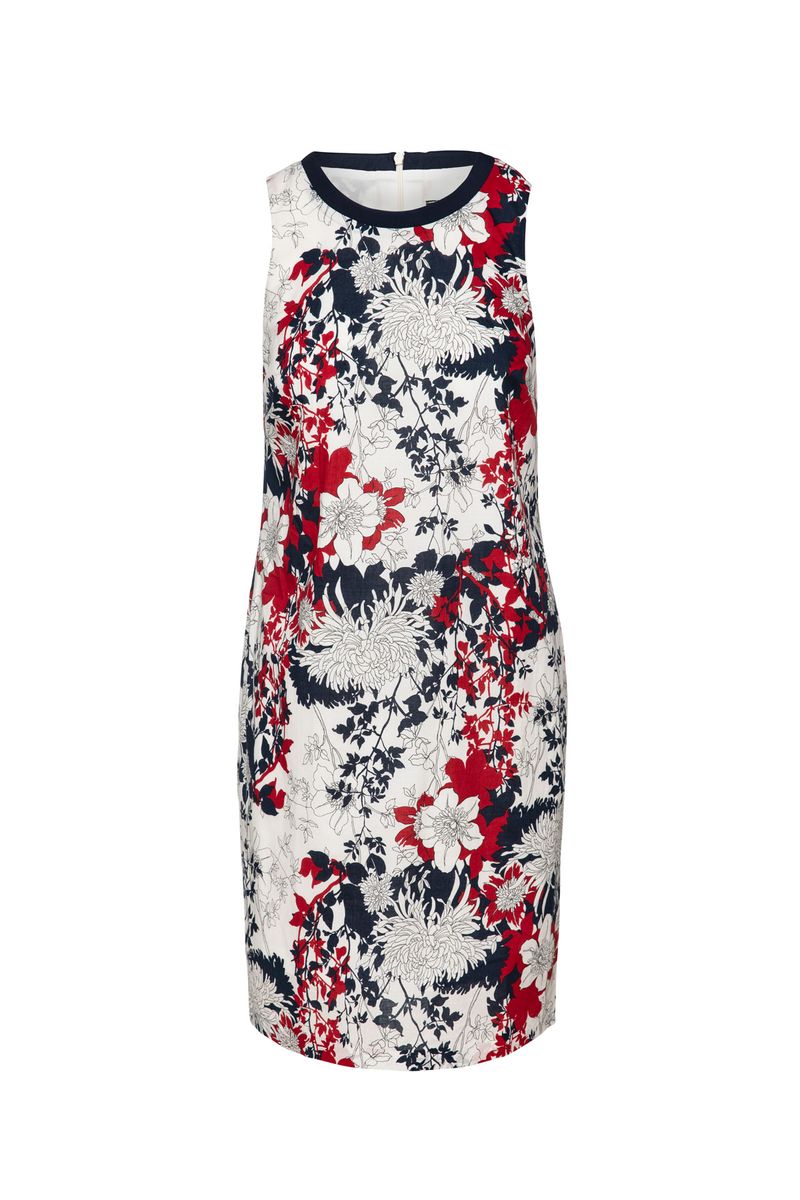 Ärmelloses A-Linien-Kleid mit Blumenmuster