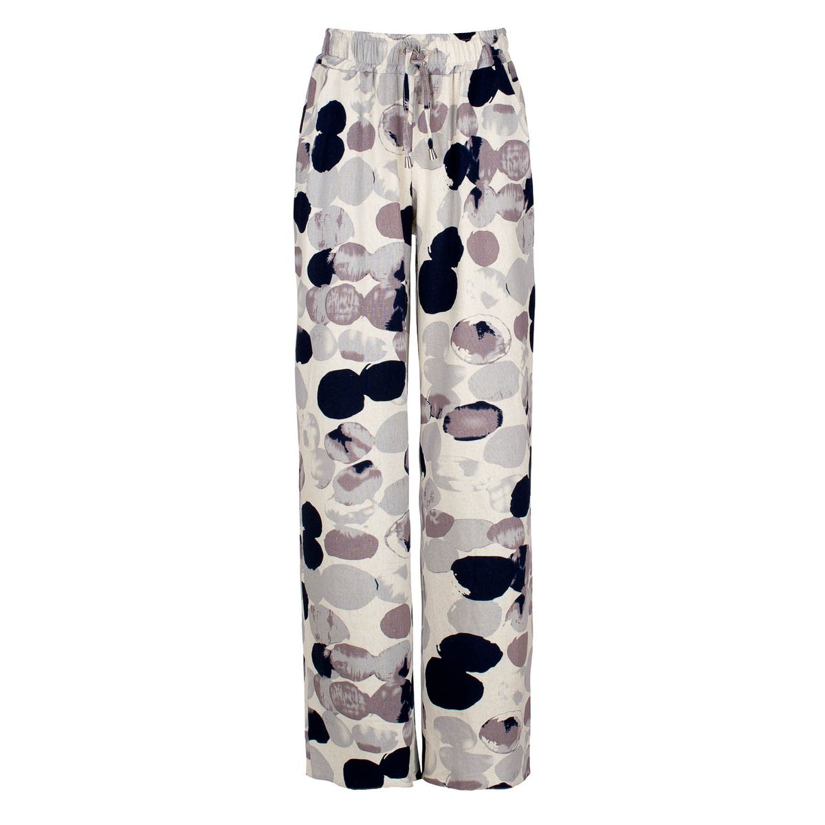 Weit geschnittene Hose mit Abstrakt-Print