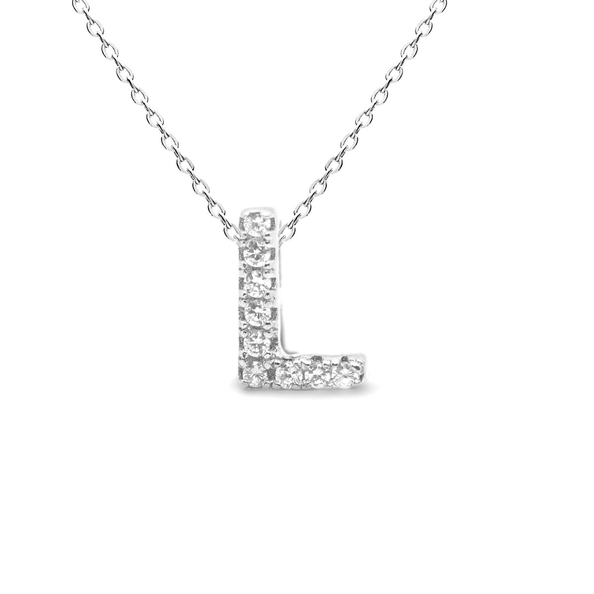 Halskette mit Pave-Anfangsbuchstabe L