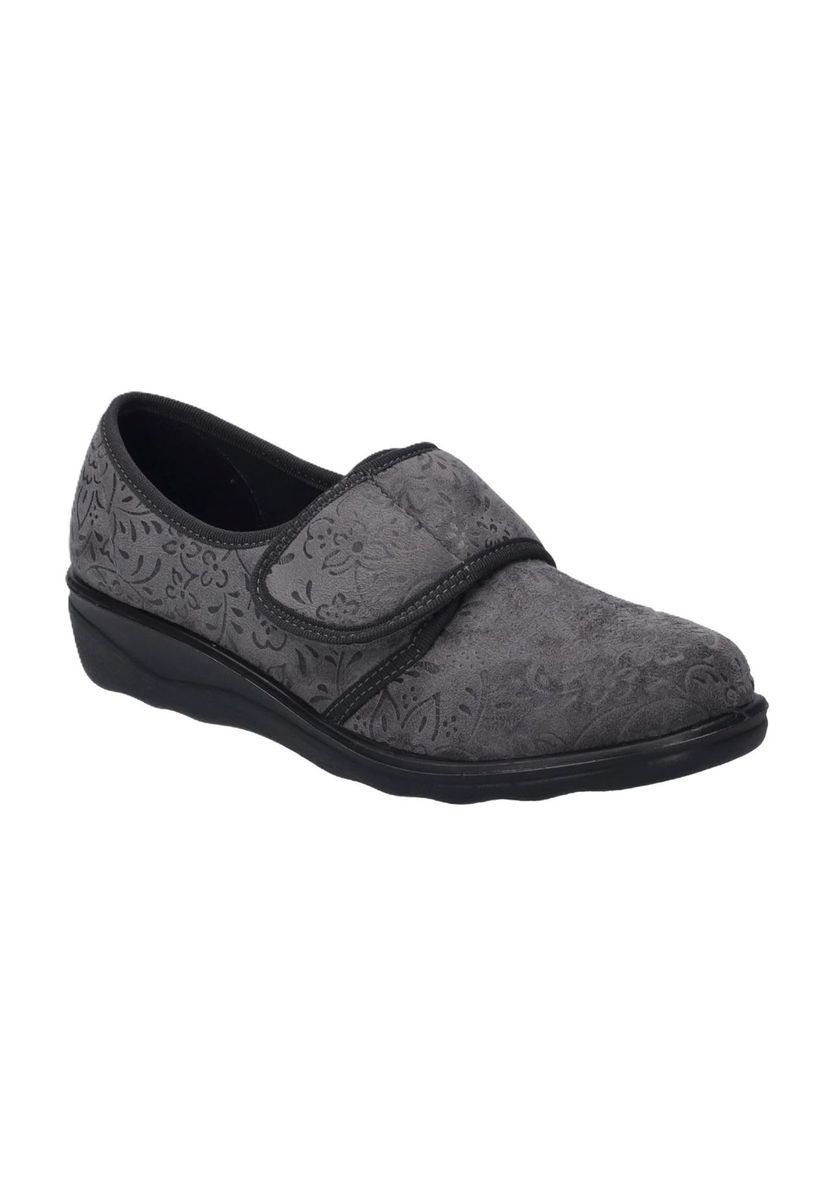 Geprägte Floral-Pantoffel mit Keilabsatz