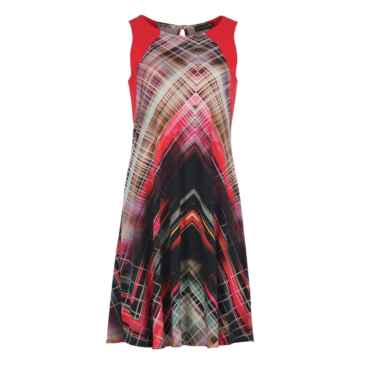 Geometrisches A-Linien Jersey-Kleid