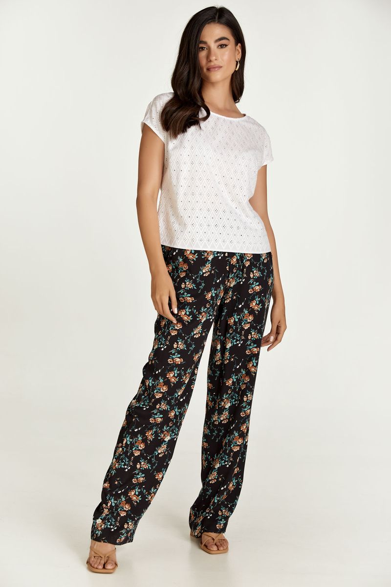 Fließende Hose mit Blumenmuster