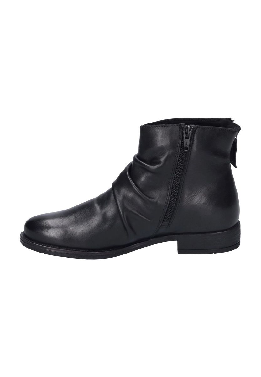 Geraffte Nappa-Leder Stiefeletten