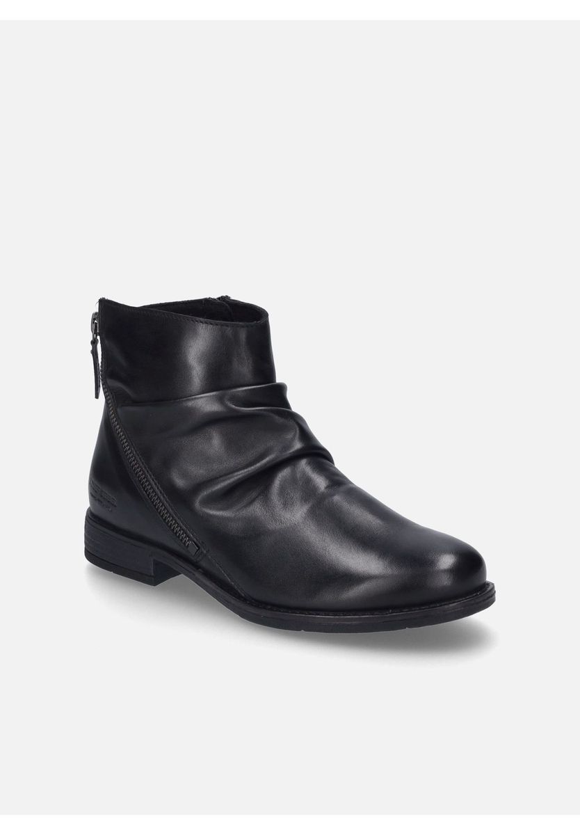 Geraffte Nappa-Leder Stiefeletten