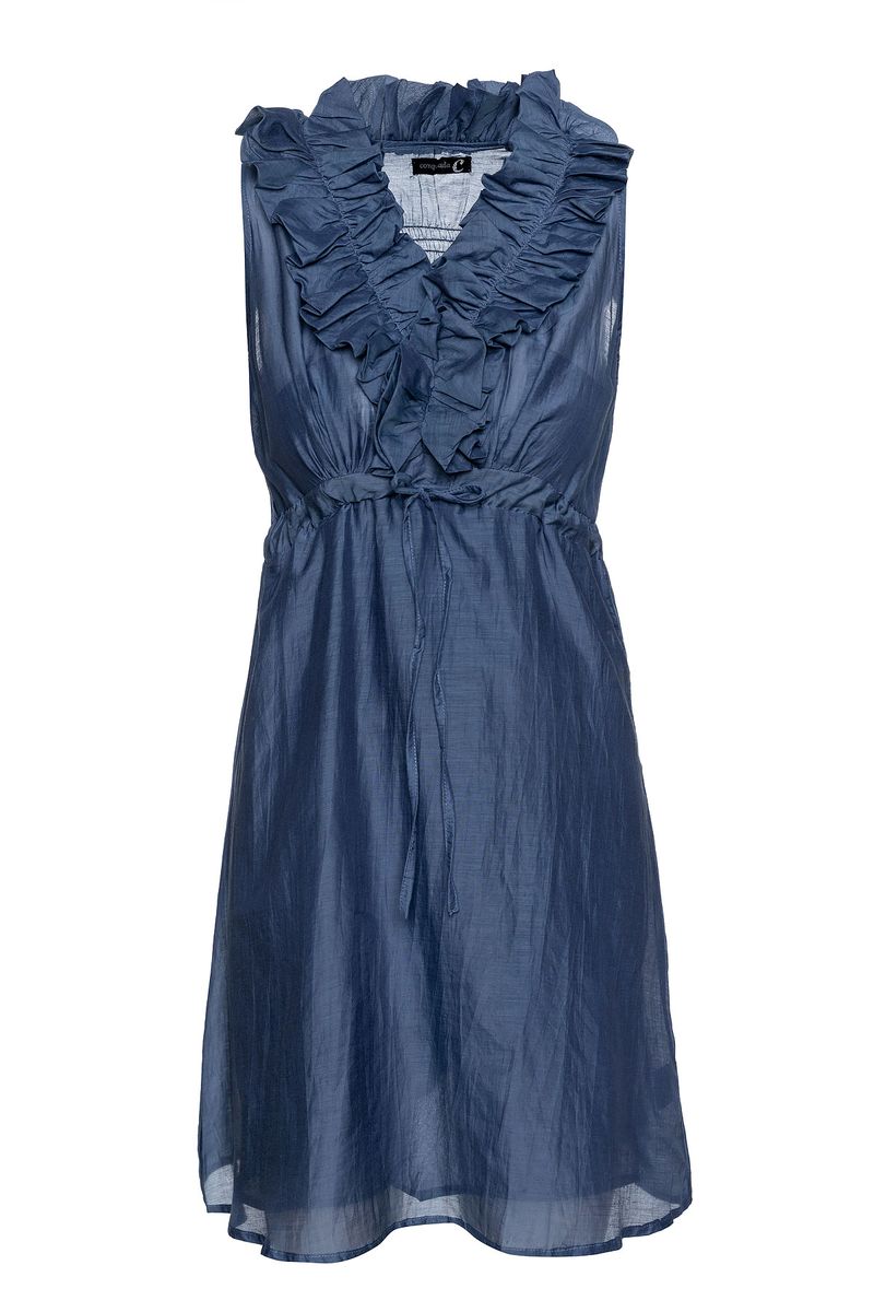 Empire-Kleid mit Rüschen-V-Ausschnitt