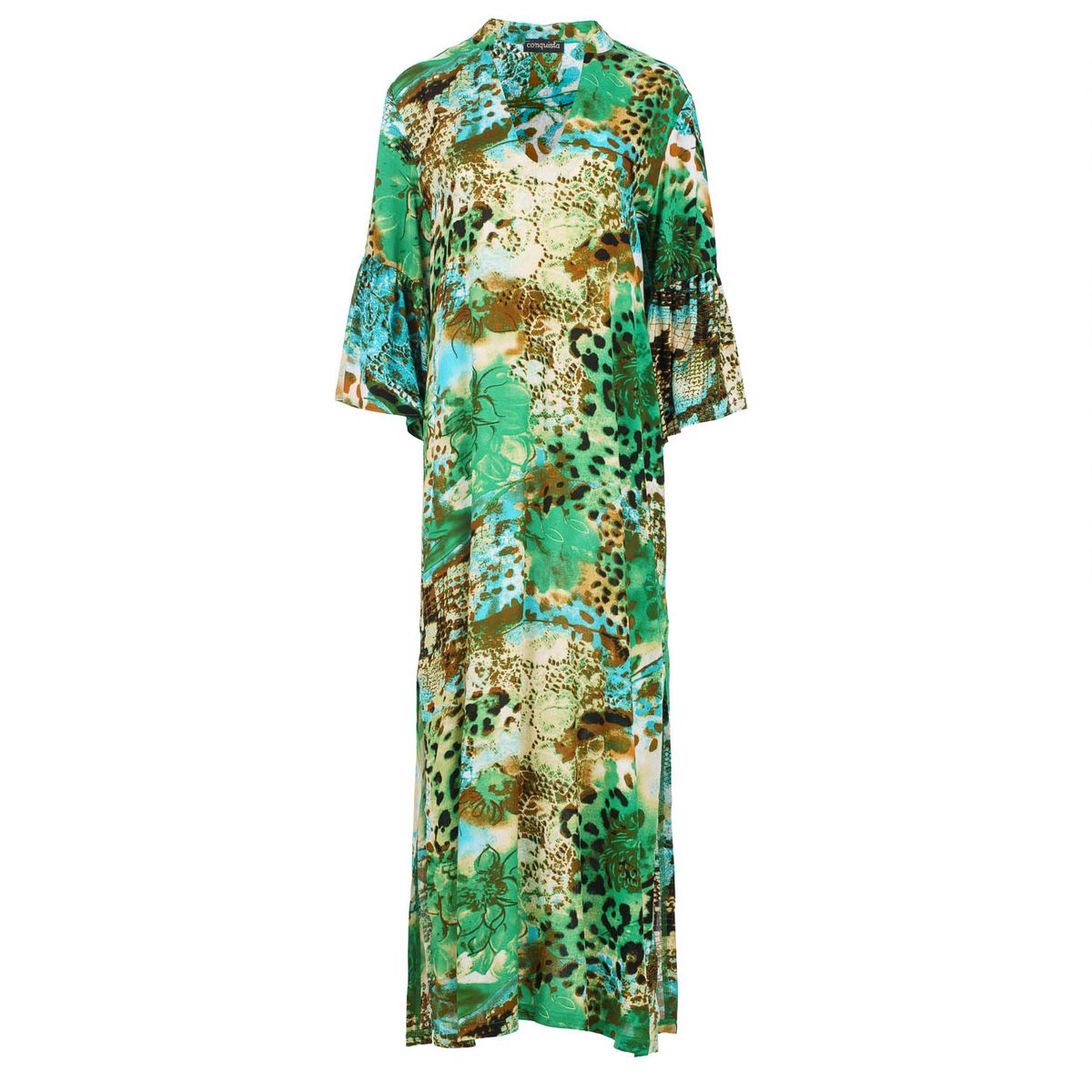 Fließendes Kaftan-Maxikleid mit Print