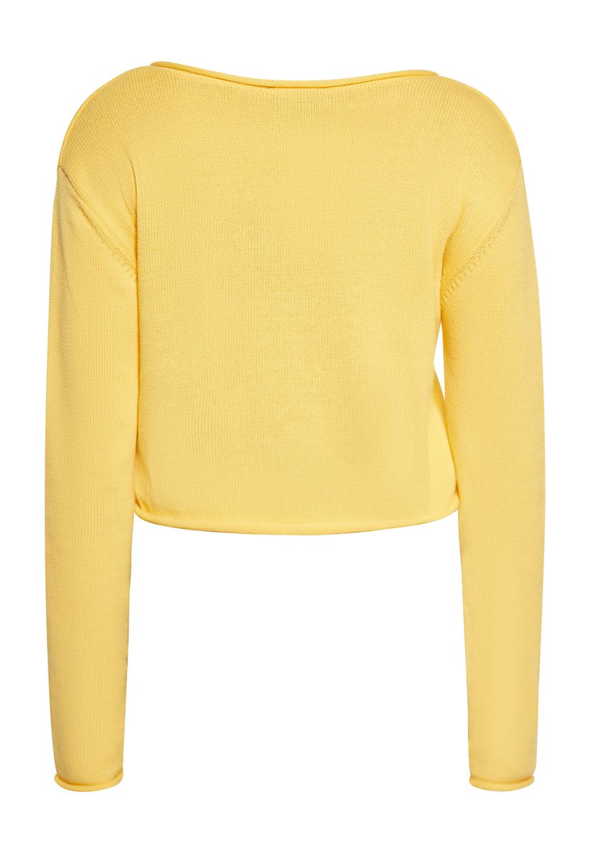 Kurz geschnittener V-Ausschnitt Pullover