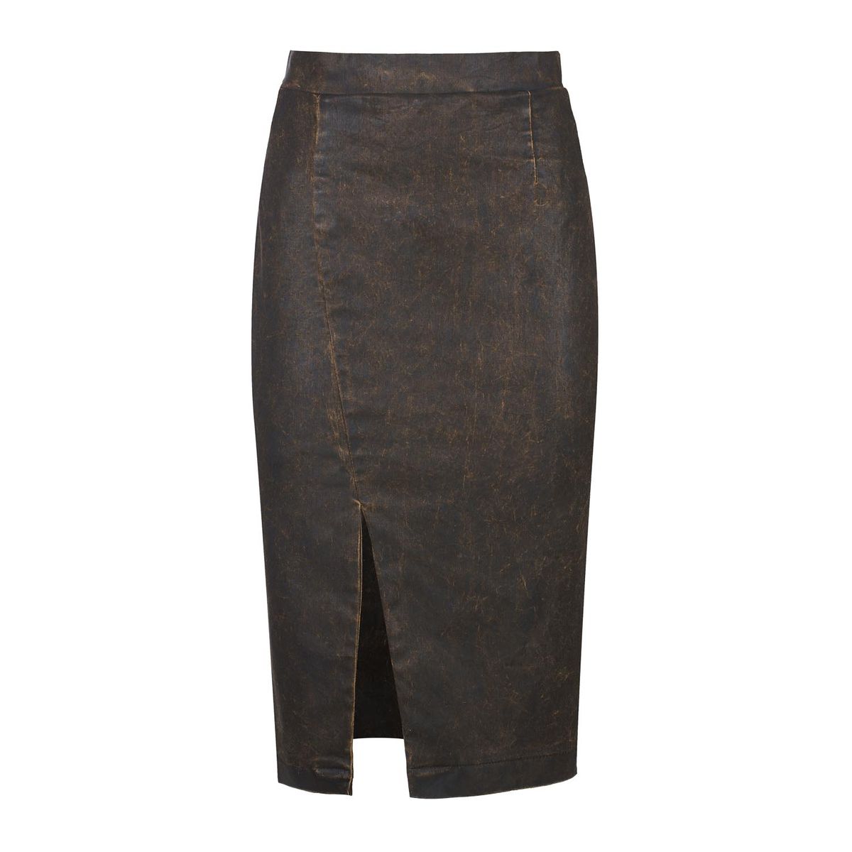 Midi-Rock in verwaschener Jeans-Optik