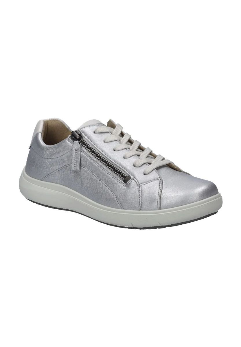 Leder-Sneaker mit seitlichem Reißverschluss