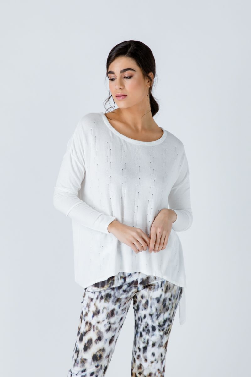 Oversize Jacquard-Strickoberteil