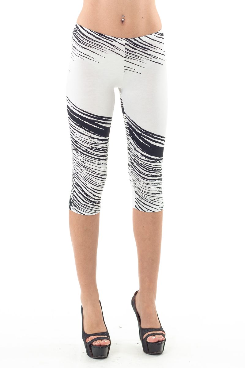 Capri-Leggings mit Pinselstrich-Print