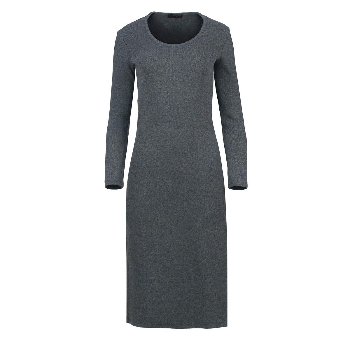Geripptes Midikleid aus Baumwollmix