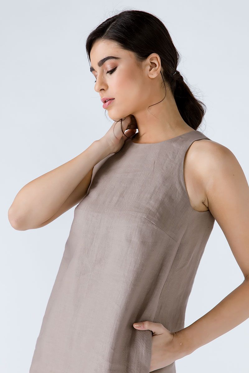 Minimalistisches Leinen-Sackkleid