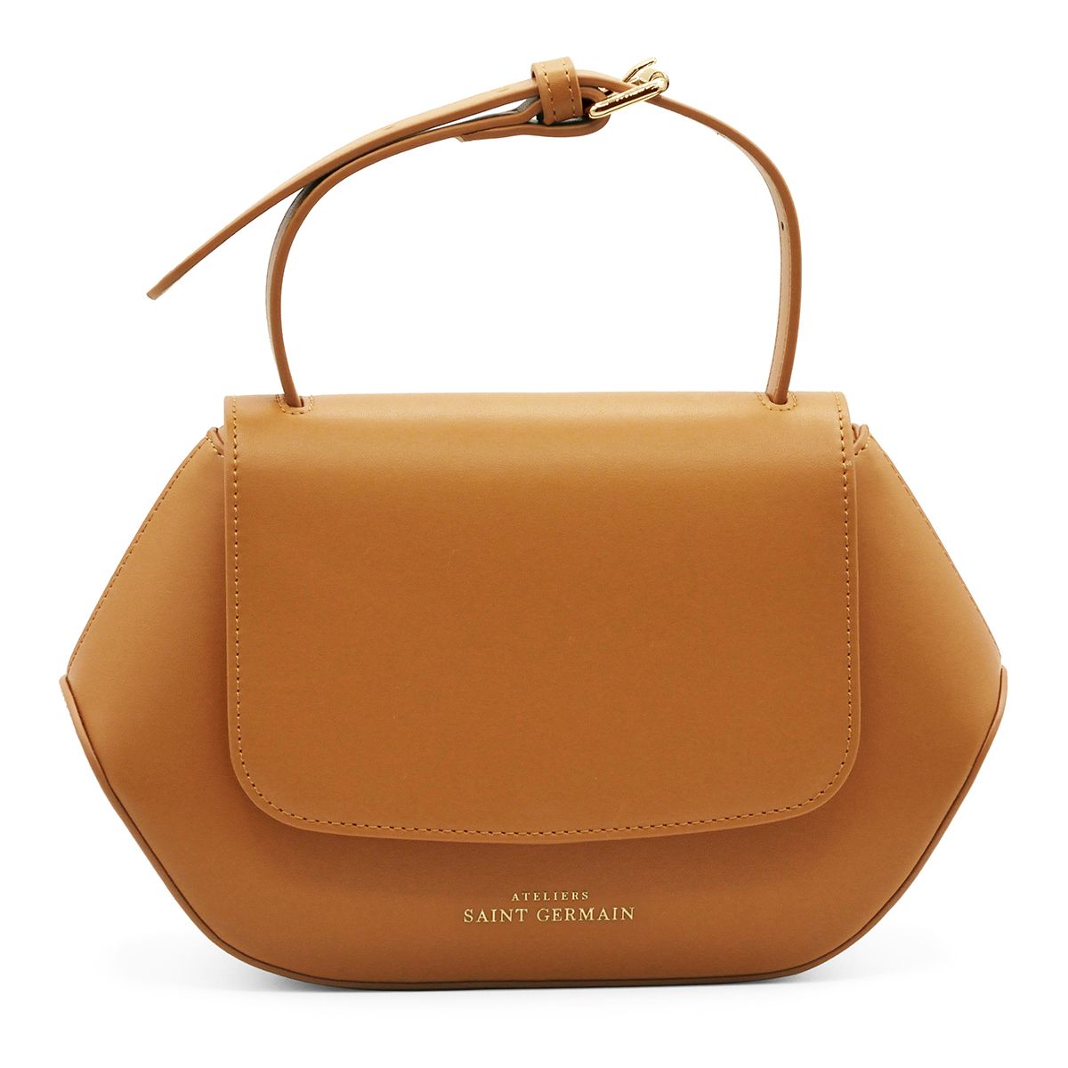 Strukturierte geometrische Lederhandtasche