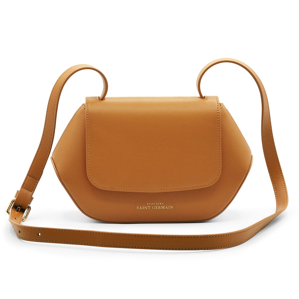Strukturierte geometrische Lederhandtasche