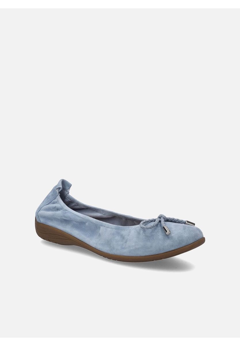 Bequeme Wildleder-Ballerinas mit Schleife