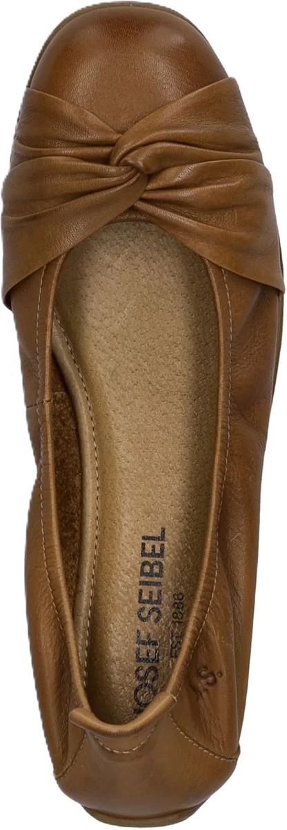 Leder-Ballerinas mit Raffung