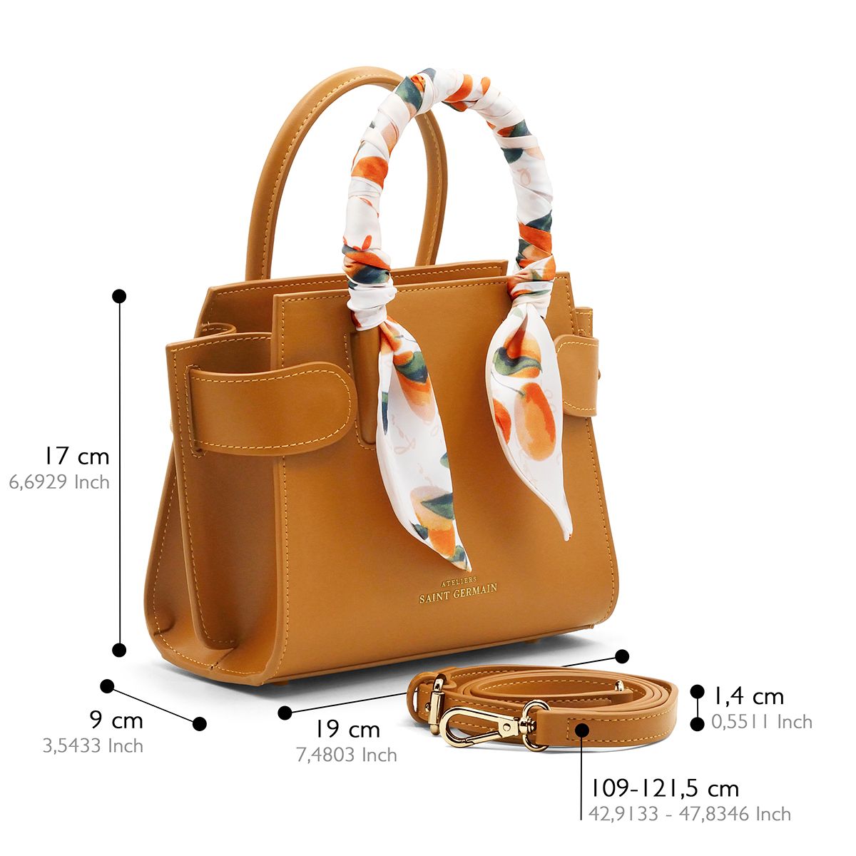 Elegante Lederhandtasche mit Henkel